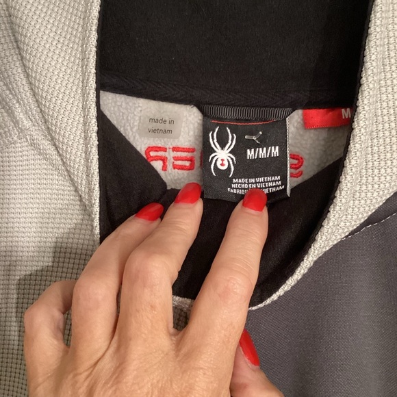 Spyder Gray and Black Full-Zip Jacket sz medium colorblock - Picture 3 of 4